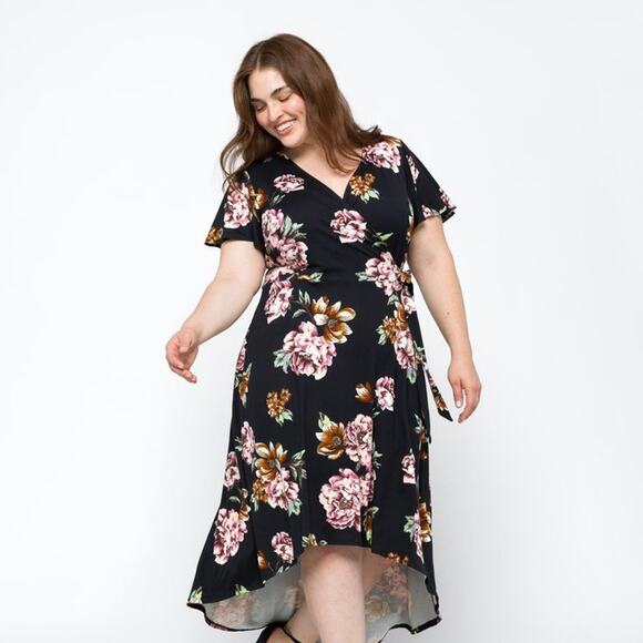 Fortune + Ivy Irene Wrap Maxi Dress, Size 1X – Flowy Summer Style [0241] - Picture 1 of 9